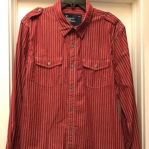 American Eagle red/white striped long sleeve shirt